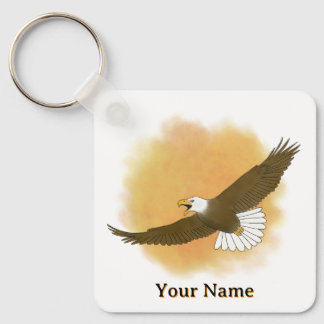 Chaveiro Personalized Bald Eagle Orange Background