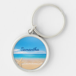 Chaveiro Personalized Beach Keychain | Ocean Name Keychain