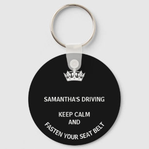 Chaveiro Personalized black Keep Calm girly driving