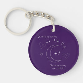 Chaveiro Personalized Celestial Line Art Purple Keychain