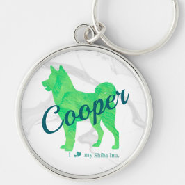 Chaveiro Personalized Cute Pastel Green Shiba Inu Keychain
