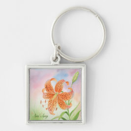 Chaveiro Personalized Elegant Botanical Tiger Lily