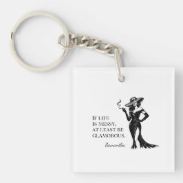 Chaveiro Personalized Glam Style Quote Design 