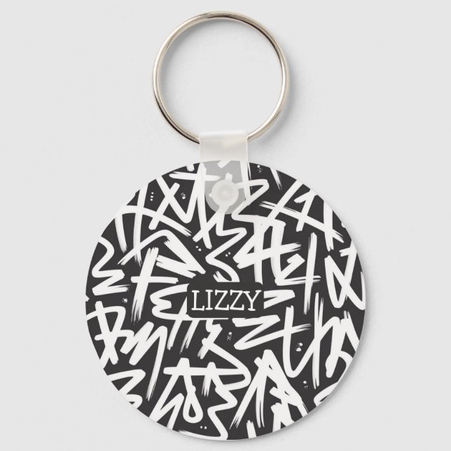 Chaveiro Personalized Graffiti Name Pattern — Custom Urban (Frente)