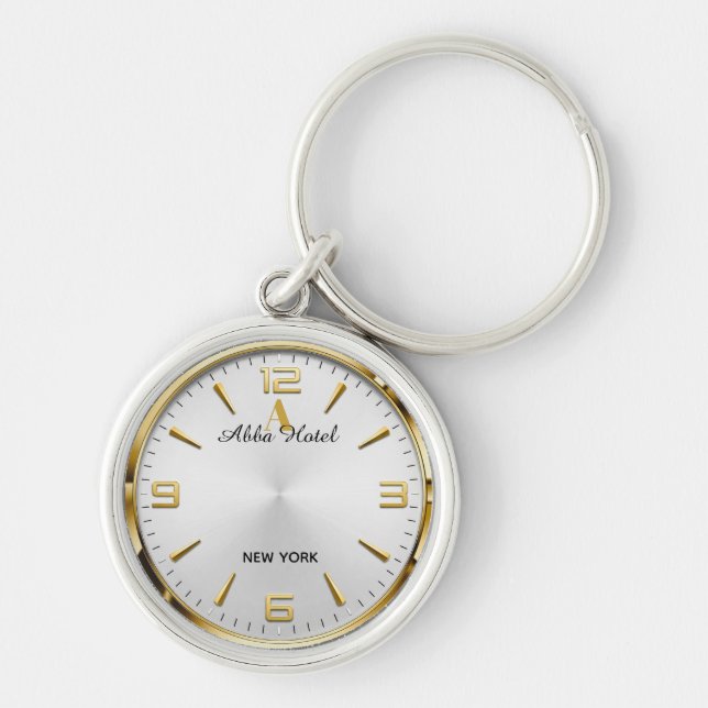 Chaveiro Personalized Hotel Name Luxury Gold Silver  (Frente)