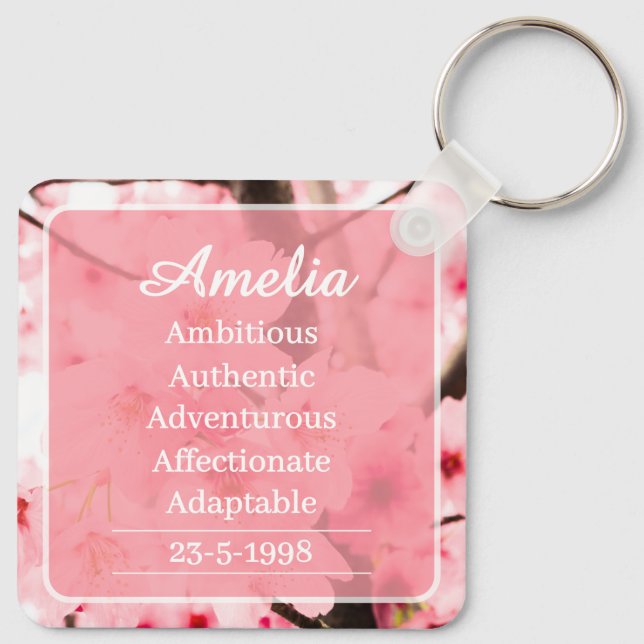 Chaveiro Personalized Initial Name Traits Keychain Gift (Verso)
