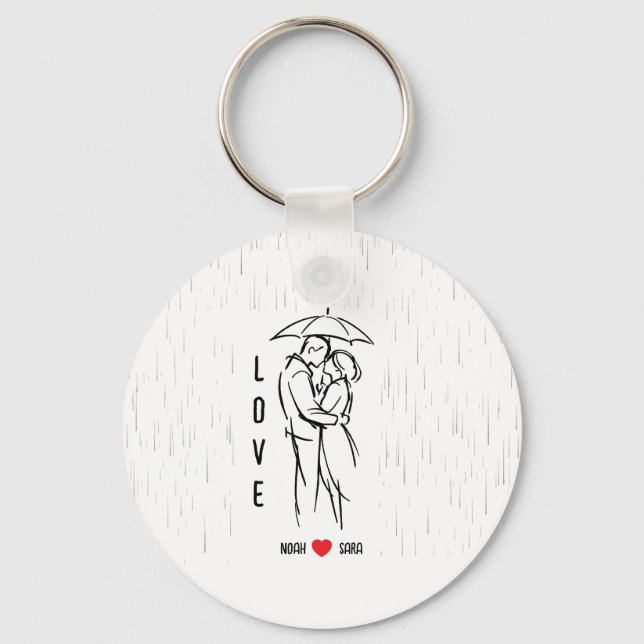 Chaveiro Personalized Love Keychain – Custom Names Romantic (Frente)