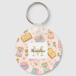 Chaveiro Personalized Magic Books Girl Wizard School Pink