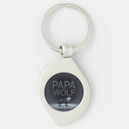 Chaveiro Personalized Papa Wolf Nature Silhouette
