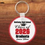 Chaveiro Personalized Red Class of 2026 Graduation Party<br><div class="desc">Customize your own red high school Class of 2026 graduate keychain for a high school or college graduation party. Cool varsity letters for the year on a great custom commemorative keepsake for seniors.</div>