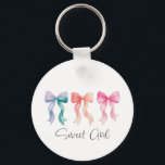 Chaveiro Personalized Sweet Girl Keychain | Custom Name Bow<br><div class="desc">Add a charming touch to your everyday accessories with this personalized Sweet Girl keychain featuring a cute watercolor bow design and custom name option. This adorable keychain is perfect for decorating keys, bags, backpacks, or purses while showing off a soft coquette aesthetic style. Customize it with any name to create...</div>
