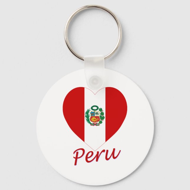 Chaveiro Peru Flag Heart (Frente)