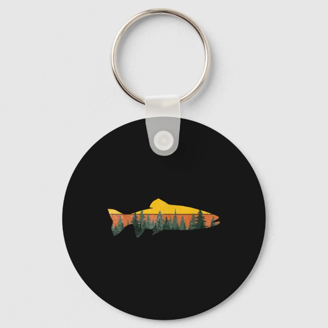 Chaveiro Pesca com Mosca Truta Natureza Floresta Exterior F (Frente)