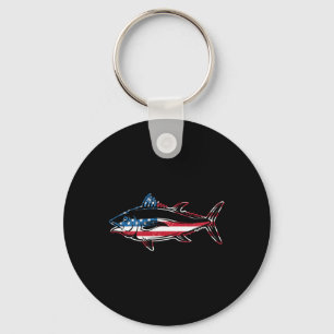 Chaveiro Pesca de Atum Bandeira Americana Peixe Azul Gigant