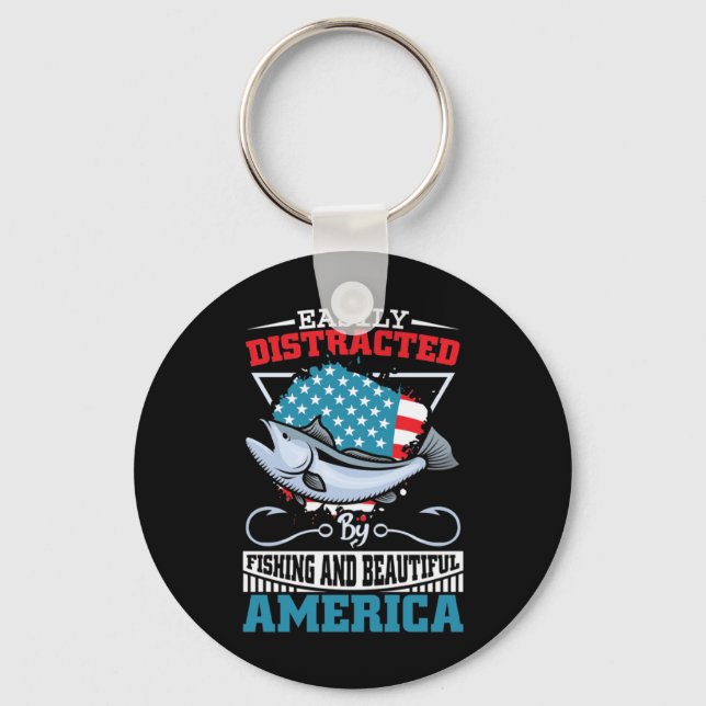 Chaveiro Pesca De Peixes E Belo Americano (Frente)