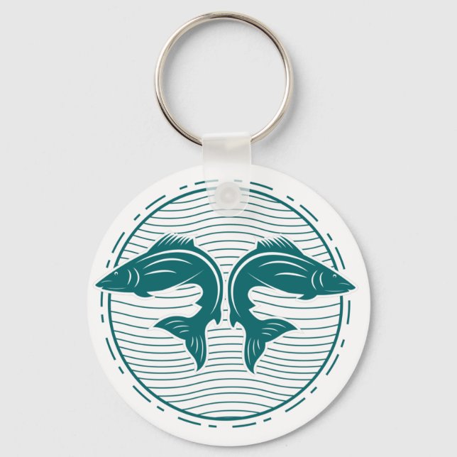 Chaveiro Pesca de Verão Engraçado (Frente)