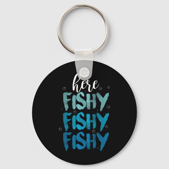 Chaveiro Pesca Engraçada Aqui Peixe Com Amor, Lago De Verão (Frente)
