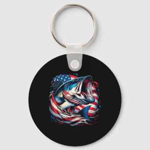 Chaveiro Pesca Patriótica 4 De Julho Homens Bandeira Americ