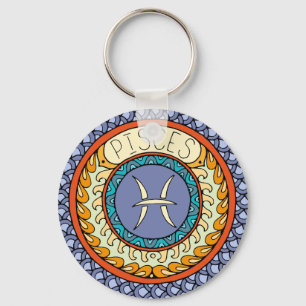 Chaveiro Pesca Pisces Sternzeichen Mandala alegre