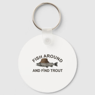 Chaveiro Pescando ao Redor Encontre Truta, Piada de Pescado
