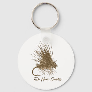 Chaveiro Pescaria com Mosca Desenho Antigo Caddis de Cabelo