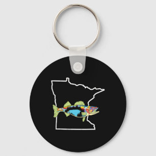 Chaveiro Pescaria de Walleye em Minnesota Pescador de Água