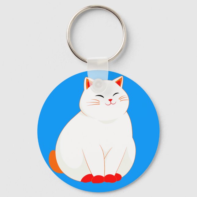 Chaveiro Pêssegos, o Gato Sorridente (Frente)