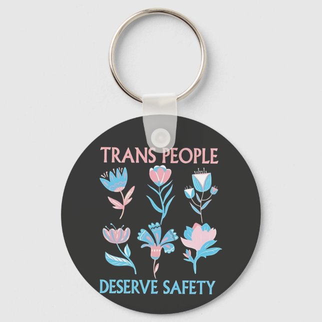 Chaveiro Pessoas Trans Merecem Orgulho de Segurança Mês LGB (Frente)