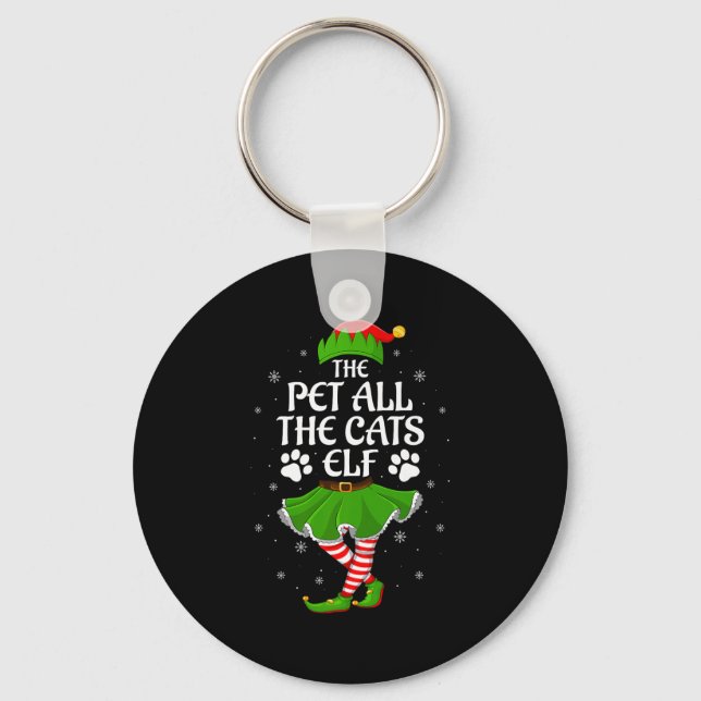 Chaveiro Pet All The Cats Elf Christmas Girls Women Elf Squ (Frente)