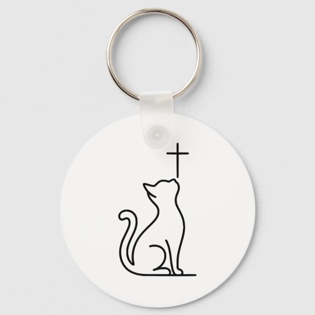 Chaveiro Pet Cats Love Jesus Be Happy Savior  (Frente)