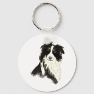 Chaveiro Pet de Cachorro de Collie de Texto de Nome Persona