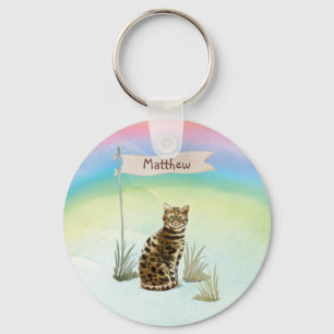 Chaveiro Pet de Cat Bengala de Nome Personalizado