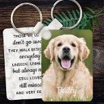 Chaveiro Pet Loss Gift Sympatht Cote Foto Pet Memorial<br><div class="desc">Celebre o seu melhor amigo com um chaveiro personalizado de memorial para cães de estimação. Este é o presente perfeito para você, família ou amigos para honrar aqueles que amam. Esperamos que sua chaveiro de fotos traga alegria, paz e memórias felizes. Chaveiro é de dois lados, um lado. Citação: "Aqueles...</div>