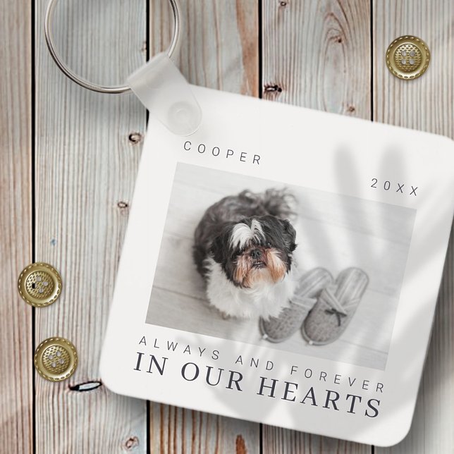Chaveiro Pet Memorial Cote Foto Simples Moderna Chic (Criador carregado)