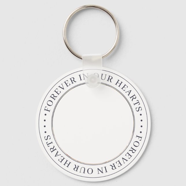 Chaveiro Pet Memorial Forever Hearts Elegante Foto Chic (Frente)