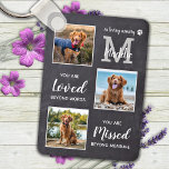 Chaveiro Pet Memorial Pet Perde Presente Foto Personalizada<br><div class="desc">Celebre o seu melhor amigo com um chaveiro de colagem de fotos personalizado em um design de ardósias ardósias. Este chaveiro de memorial de colagem de fotos de cães de estimação é o presente perfeito para você, família ou amigos para honrar aqueles que amamos. Citação : " Na Memória Adorável...</div>