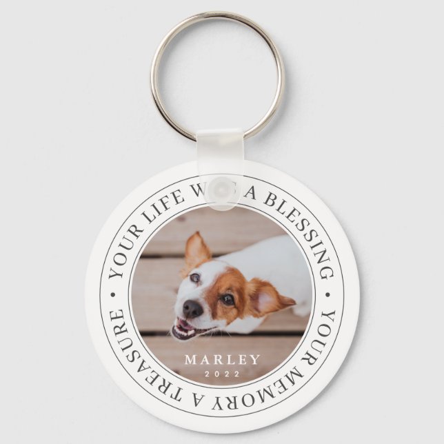 Chaveiro Pet Memorial Your Life a Benessing Modern Photo (Frente)