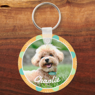 Chaveiro Pet Personalizado De Pet De Padrão Laranja Claro