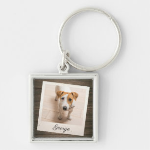 Chaveiro Pet Photo Frame Rustic Wood Personalizado