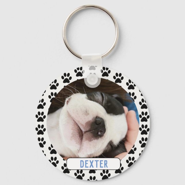 Chaveiro Pet Photo Modern Pawprint (Frente)