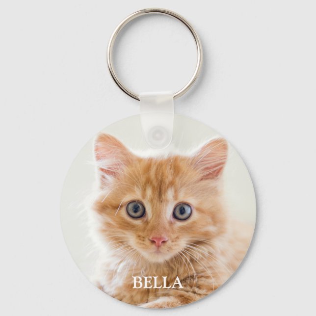 Chaveiro Pet Photo Personalized Cat Keepsake Keychain (Frente)