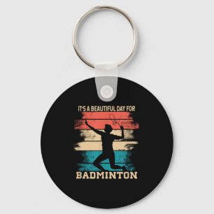 Chaveiro Peteca de Badminton Raquete Jogador de Badminton