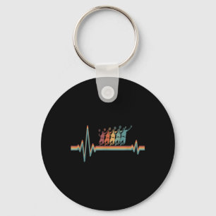 Chaveiro Peteca Retro de Badminton - Jogador Coração Ekg Vi