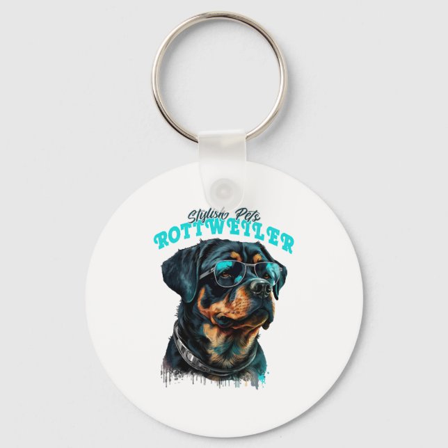 Chaveiro Pets de estilo rottweiler (Frente)