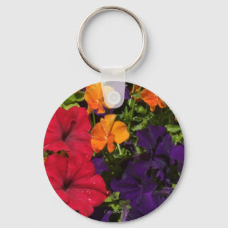 Chaveiro Petunias Laranja Roxo