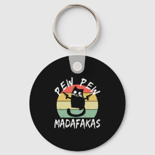 Chaveiro Pew Pew Madafakas Engraçado Gato Louco