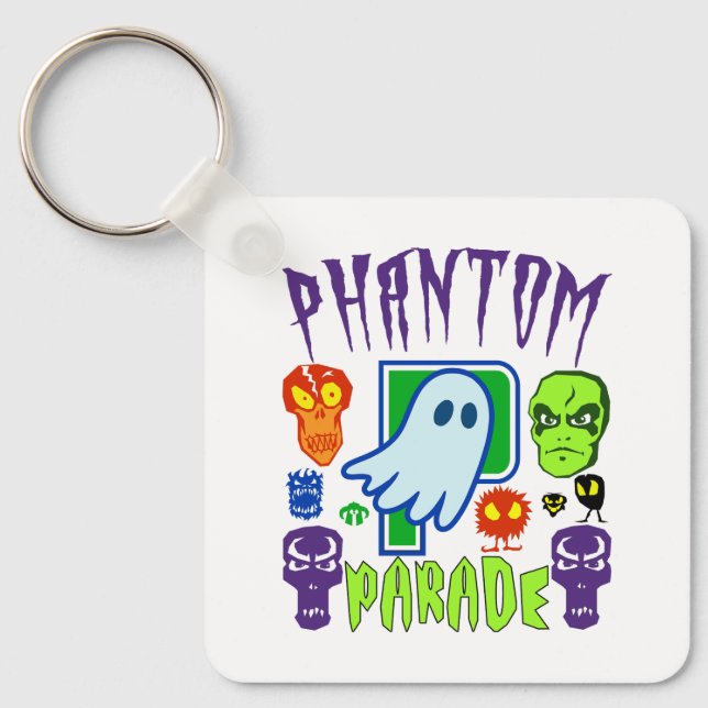 Chaveiro Phantom parade spooky design do crânio fantasma (Frente)