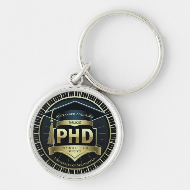 Chaveiro Phd graduation doctoral thesis defense Keychain (Frente)