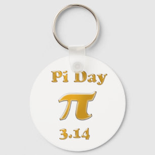 Chaveiro Pi Day Dourado em Branco