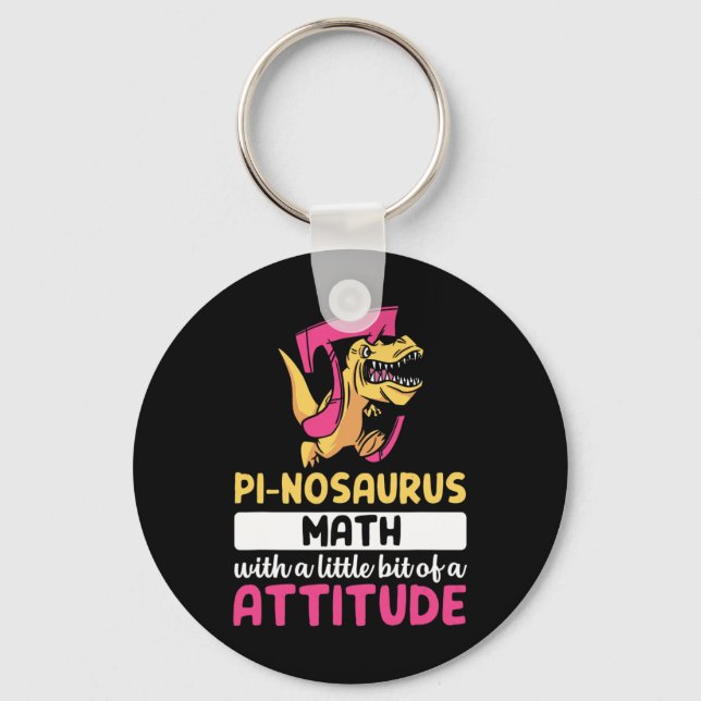 Chaveiro Pi Math Mathematics Dinosaur Dino Pi Day  (Frente)